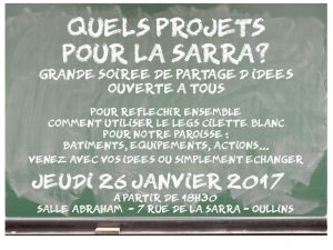 Retours sur la réunion « Quels projets pour La Sarra ? »
