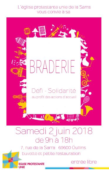 braderie le samedi 2 juin de 9h à 18h à La Sarra