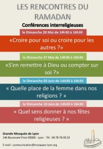 Conférences inter-religieuses du Ramadan à la grande mosquée de Lyon