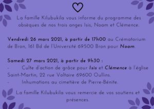 Lettre N°10 du re-confinement (23 mars 2021) : Deuil