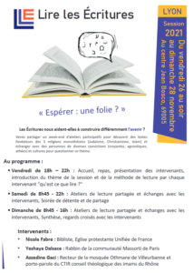Lire les écritures, Programme 2021