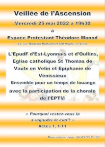 Veillée de l’ascension Mercredi 25 Mai 2022