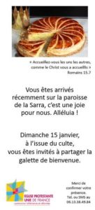 Accueil des nouveaux le 15 Janvier