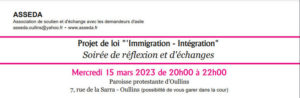Conférence ASSEDA sur le projet de loi immigration le 15 mars 2023