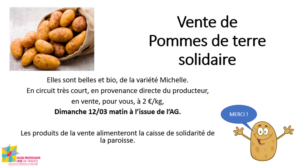 Les pommes de terre solidaires sont de retour !