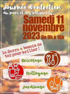 Journée d’entretien, Samedi 11 novembre 2023
