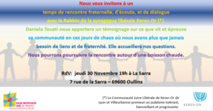 Rencontre Fraternelle Jeudi 30 Novembre 2023