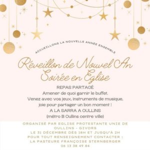 Réveillon de Nouvel An, soirée en Eglise