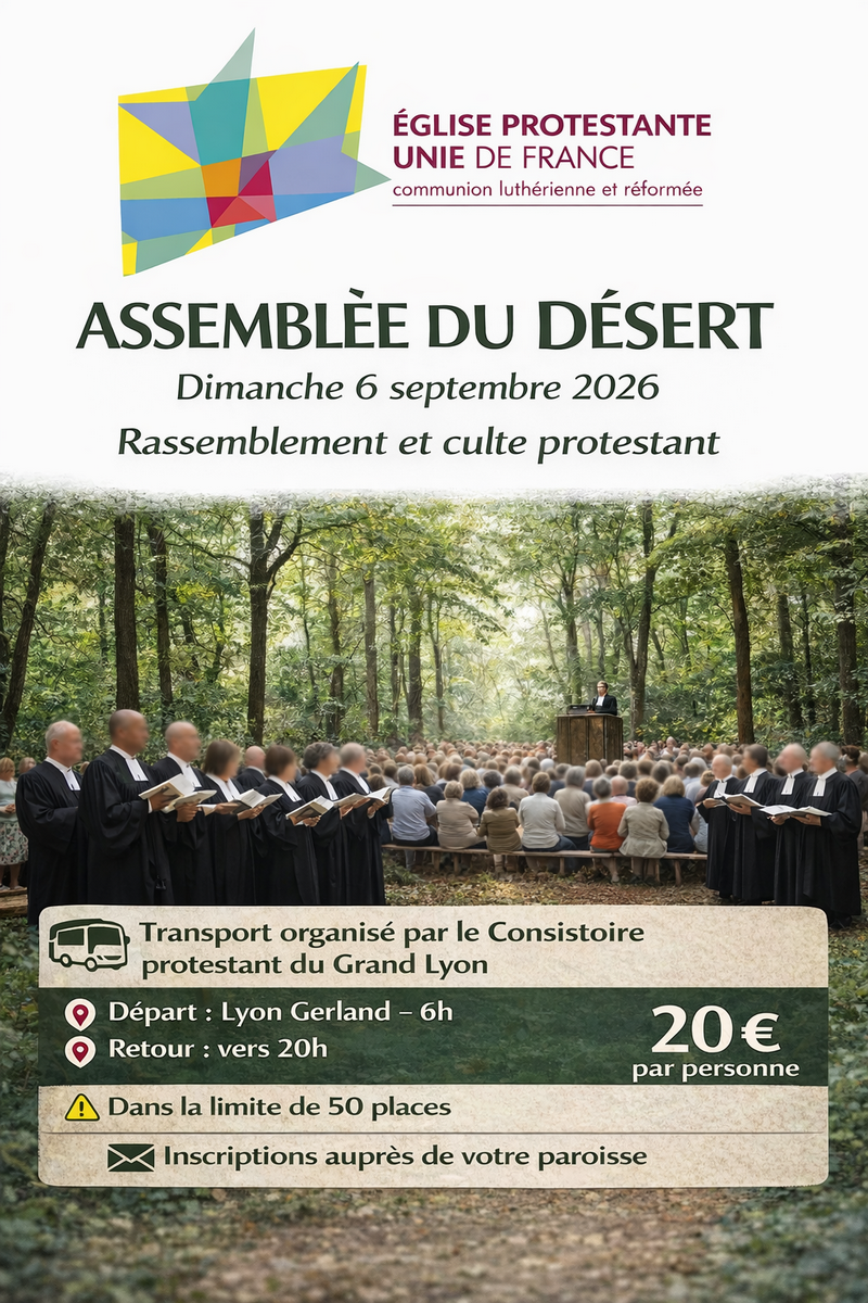Assemblée du Désert le dimanche 6 Septembre 2026 organisée par le Consistoire