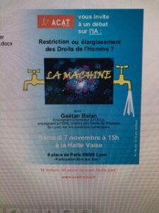 ACAT : Débat sur les IA et les libertés fondamentales, le samedi 7 novembre